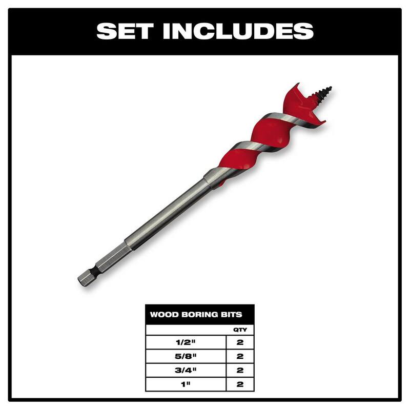 Set de brocas de perforación de madera Milwaukee SPEED FEED (8 piezas) - 48-13-0400-48-13-0400