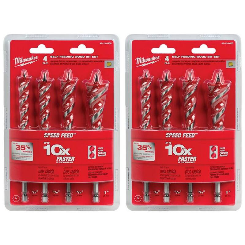 Set de brocas de perforación de madera Milwaukee SPEED FEED (8 piezas) - 48-13-0400-48-13-0400