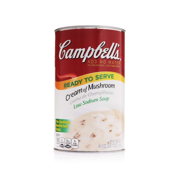 Campbells Campbell's Low Sodium Cream Of Mushroom Soup 49.5 oz., PK12 - 000025098