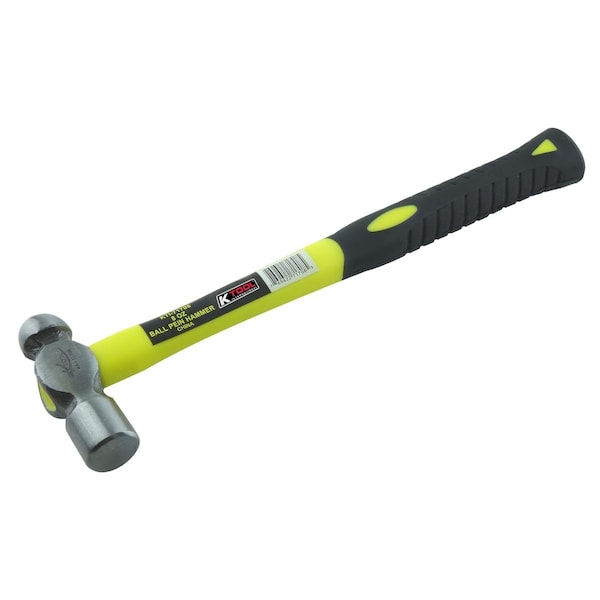 K-Tool International Ball Peen Hammer, Fiberglass Handle, 8 oz. - KTI-71708