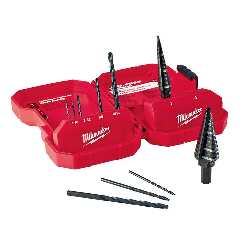 Set de brocas escalonadas de óxido negro Milwaukee con juego de brocas de titanio (33 piezas) - 48-89-9222-48-89-4631