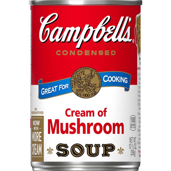 Campbells Condensed Soup Red & White Cream Of Mushroom Soup 10.5 oz., PK48 - 000001261