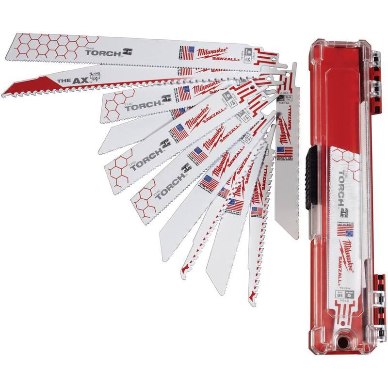 Set de puntas de destornillador de impacto SHOCKWAVE de Milwaukee con juego de brocas de titanio y juego de hojas para sierra reciproca y juego de brocas de pala (90 piezas) - 48-32-4024-4X
