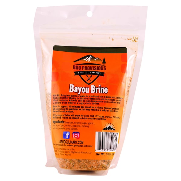 5280 Culinary Chef J's BBQ Provisions Bayou Brine Mix 16 oz - BAYOUBRINE-CS
