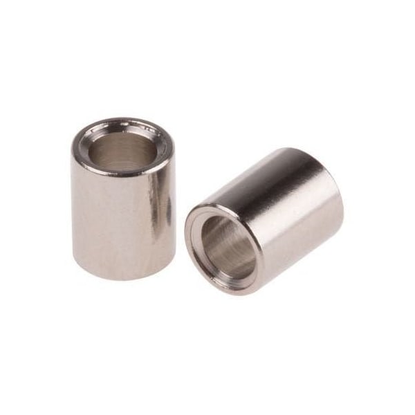 Newport Fasteners Round Spacer, #4 Screw Size, Nickel Plated Brass, 3/8 in Overall Lg, 500 PK - 140604RSBN