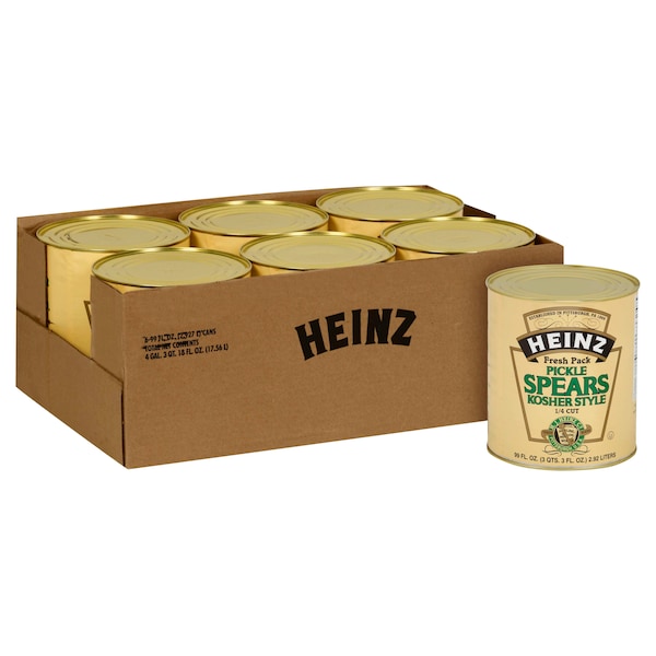 Heinz Heinz Spear Dill 74 Count Pickle 99 oz. Can, PK6 - 10013000638309