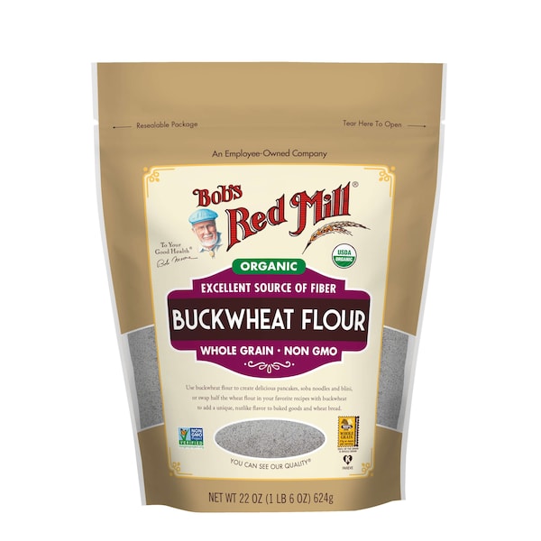 Bobs Red Mill Natural Foods Bob's Red Mill Organic Buckwheat Flour 22 oz. Resealable Pouches, PK4 - 1090S224