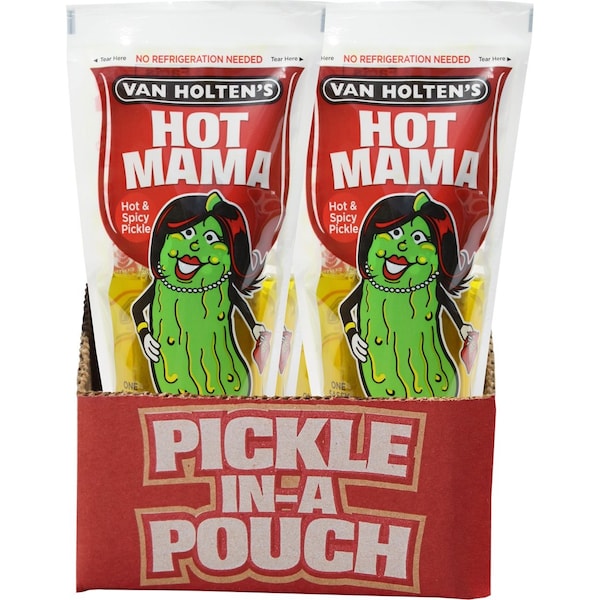 Van Holtens Hot Mama King Size Hot & Spicy Pickle Individually Packed, PK12 - 1012H