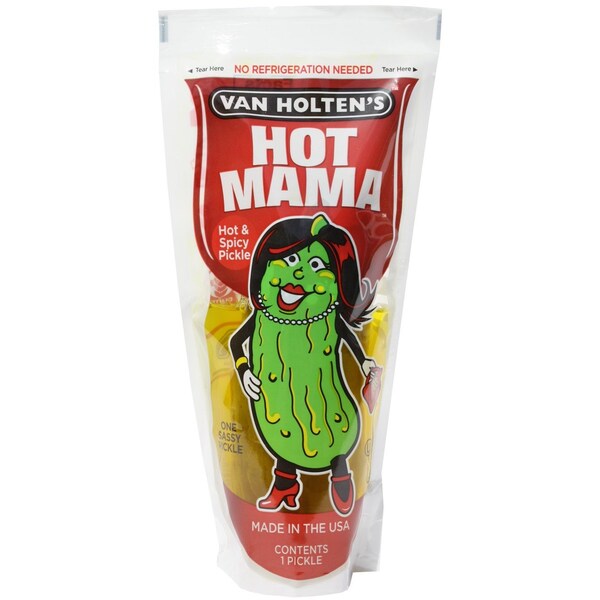 Van Holtens Hot Mama King Size Hot & Spicy Pickle Individually Packed, PK12 - 1012H