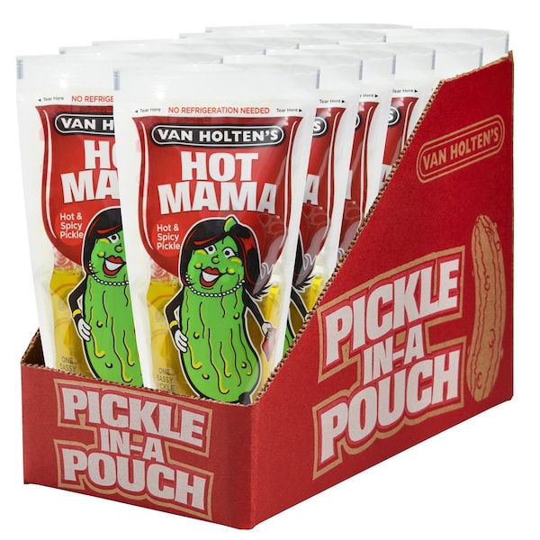 Van Holtens Hot Mama King Size Hot & Spicy Pickle Individually Packed, PK12 - 1012H