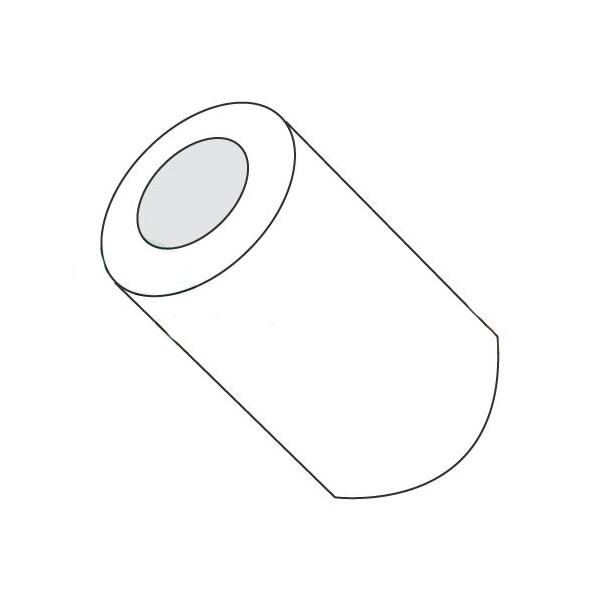 Newport Fasteners Round Spacer, #6 Screw Size, Natural Nylon, 1 in Overall Lg, 0.140 in Inside Dia, 1000 PK - 743207