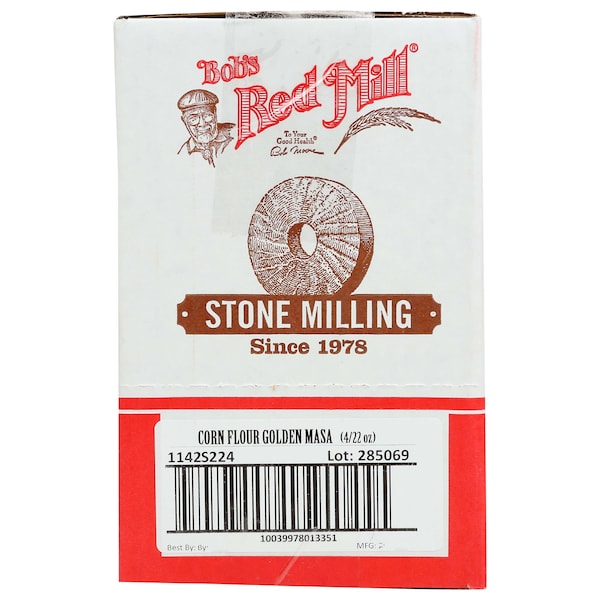 Bobs Red Mill Natural Foods Bob's Red Mill Golden Corn Flour Masa Harina 22 oz. Pouches, PK4 - 1142S224