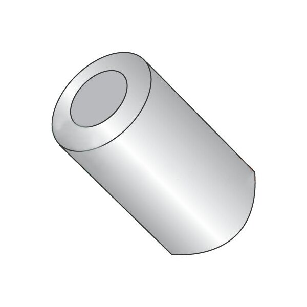 Newport Fasteners Round Spacer, #4 Screw Size, Plain Aluminum, 1/8 in Overall Lg, 0.114 in Inside Dia, 1000 PK - 514229