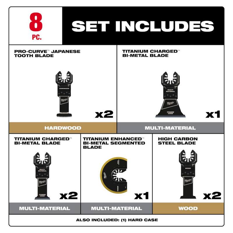 Set de puntas de destornillador de aleación de acero de impacto Milwaukee SHOCKWAVE (45 piezas) con kit de hojas de herramienta multi oscilante (8 piezas) - 48-32-4023-49-10-9212