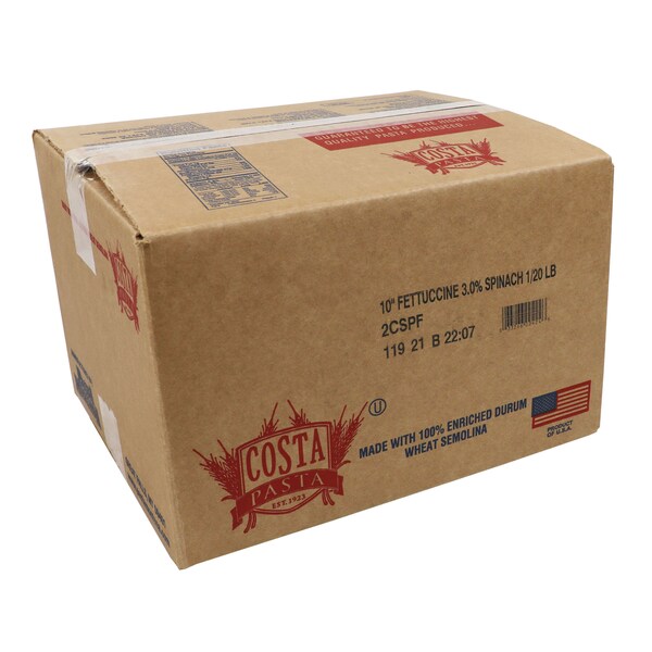 Costa Costa Fettuccine Spinach Bronze Pasta, 20lbs - 2CSPF