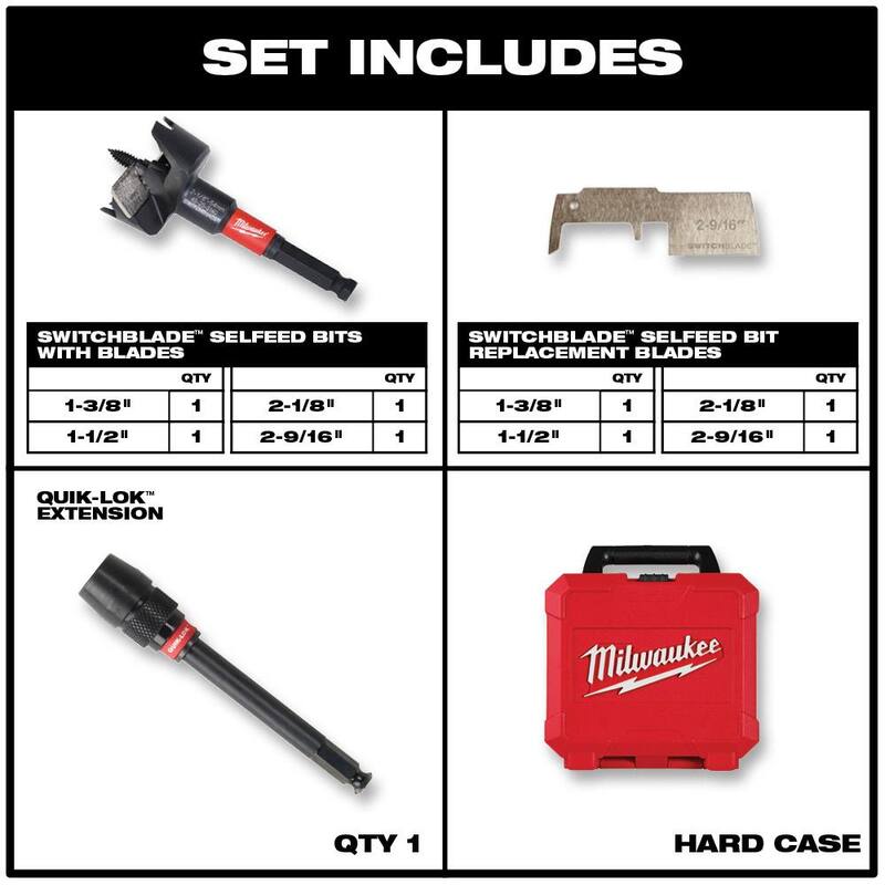 Juego de brocas autolimentadas SWITCHBLADE para plomeros de Milwaukee con juego de hojas de sierra recíproca de metal/bimetálicas SAWZALL para madera/metal (31 piezas) - 49-22-5100-49-22-1110-49-22-1216