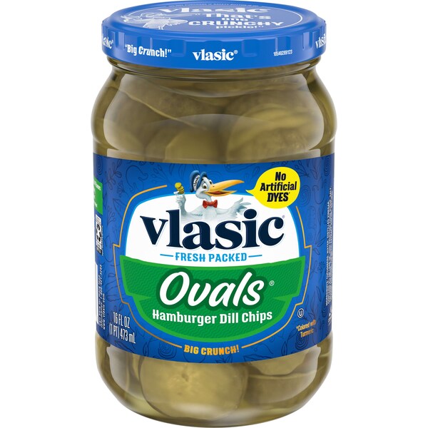 Vlasic Vlasic Ovals Hamburger Dill Chips 16 fl. oz., PK12 - 5410001160