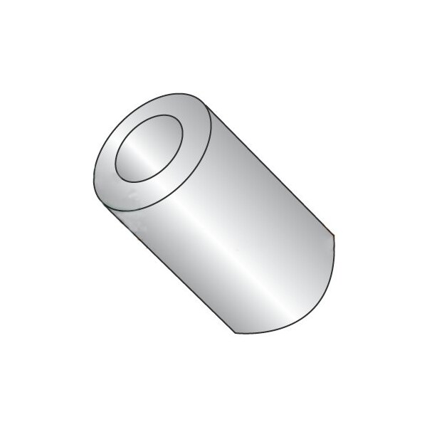 Newport Fasteners Round Spacer, #10 Screw Size, Plain Stainless Steel, 3/8 in Overall Lg, 0.192 in Inside Dia, 100 PK - 356309
