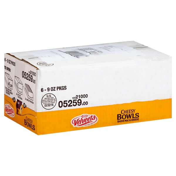 Velveeta Dinner Macaroni & Cheese Bacon Bowl 9 oz., PK6 - 10021000052599