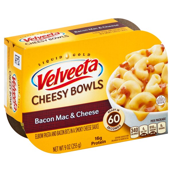 Velveeta Dinner Macaroni & Cheese Bacon Bowl 9 oz., PK6 - 10021000052599