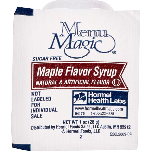Menu Magic Menu Magic Single Serve Sugar Free Maple Flavor Syrup, PK100 - 04179