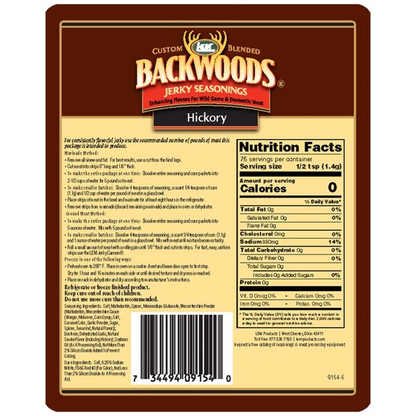 Lem LEM Backwoods Hickory Jerky Seasoning 3.65 oz Boxed - 9154