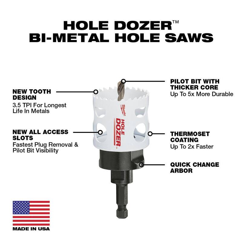 Juego de puntas de destornillador de aleación de acero para impacto SHOCKWAVE de Milwaukee con juego de sierras coronas bi-metálicas Hole Dozer de uso general (83 piezas) - 48-32-4497-49-22-4020.