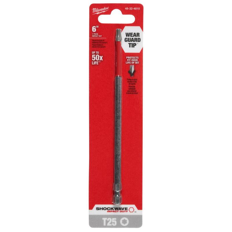 Milwaukee SHOCKWAVE Impact Duty 6 in. Punta de destornillador de acero de aleación Torx T25 (1 pieza) - 48-32-4810