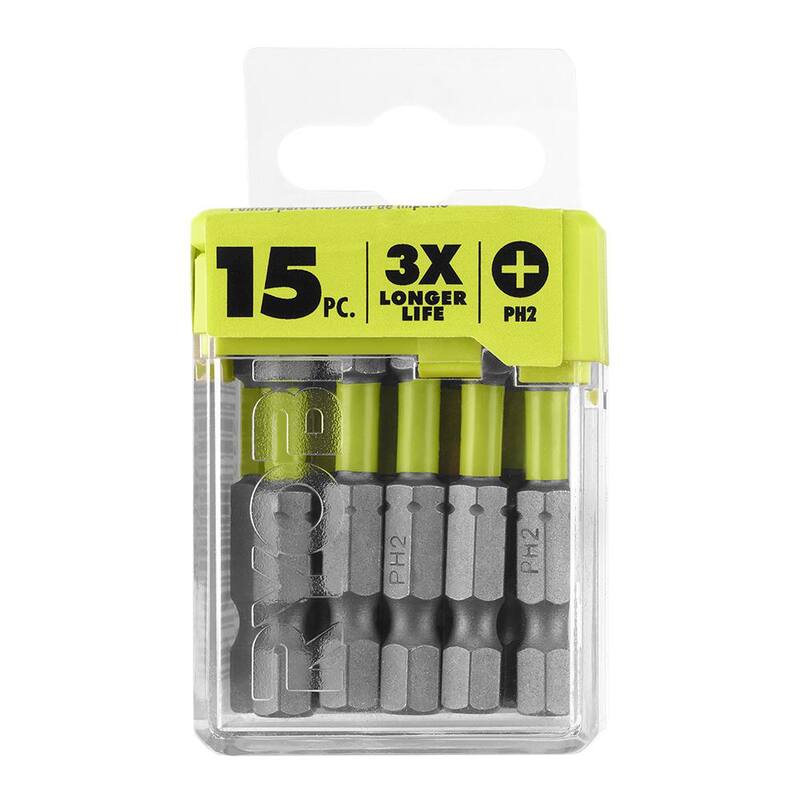 Juego de puntas de impacto a granel de 2 pulgadas de RYOBI (15 piezas) - A961503