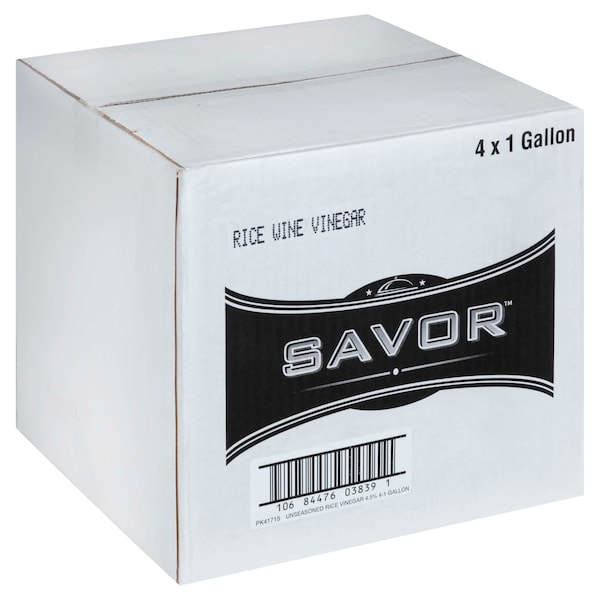 Savor Imports Savor Imports 4.5% Unseasoned Rice Vinegar 1 gal. Jug, PK4 - 586603