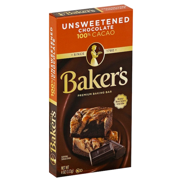 Bakers Bakers Chocolate Unsweetened 4 oz., PK12 - 10043000054014