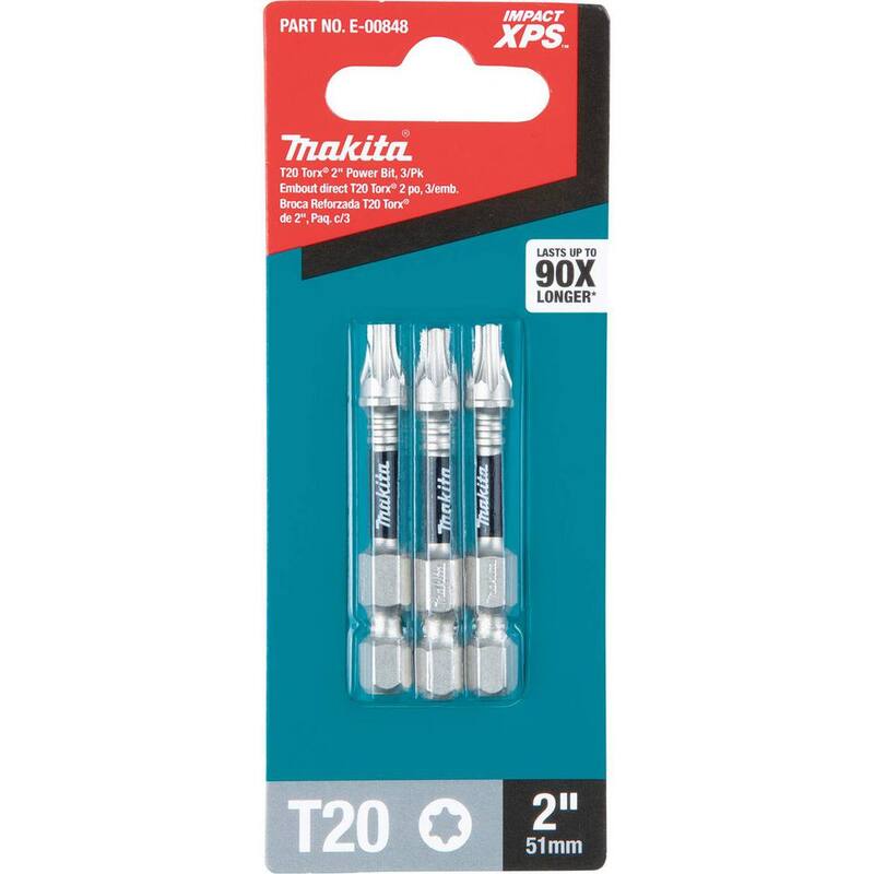 Makita Impact XPS T20 Torx 2 in. Power Bit (paquete de 3) - E-00848