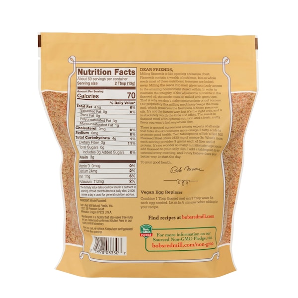 Bobs Red Mill Natural Foods Bob's Red Mill Gluten Free Flaxseed Meal 32 oz. Bag, PK4 - 1235S324