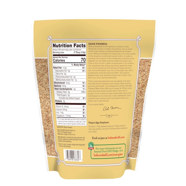 Bobs Red Mill Natural Foods Bob's Red Mill Gluten Free Flaxseed Meal 32 oz. Bag, PK4 - 1235S324