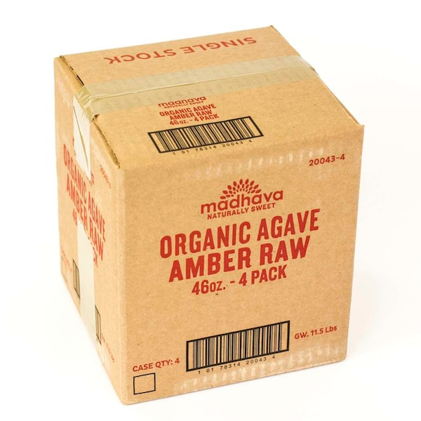 Madhava Madhava Organic Amber Raw Agave 46 oz., PK4 - 20046-4