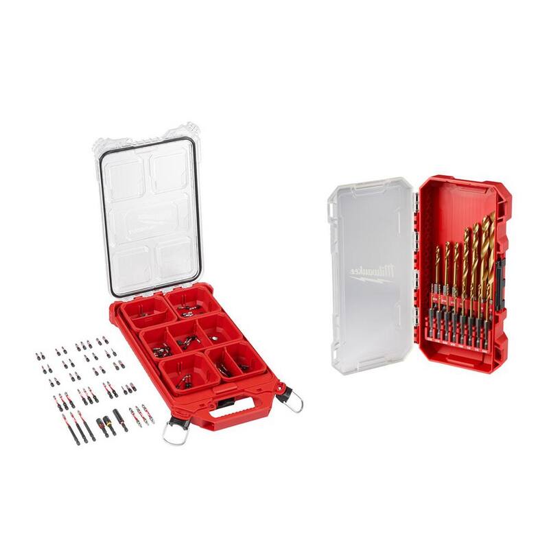 Juego de puntas de destornillador de acero de aleación Shockwave Impact Duty de Milwaukee con juego de brocas de titanio (105 piezas) - 48-32-5155-48-89-4670