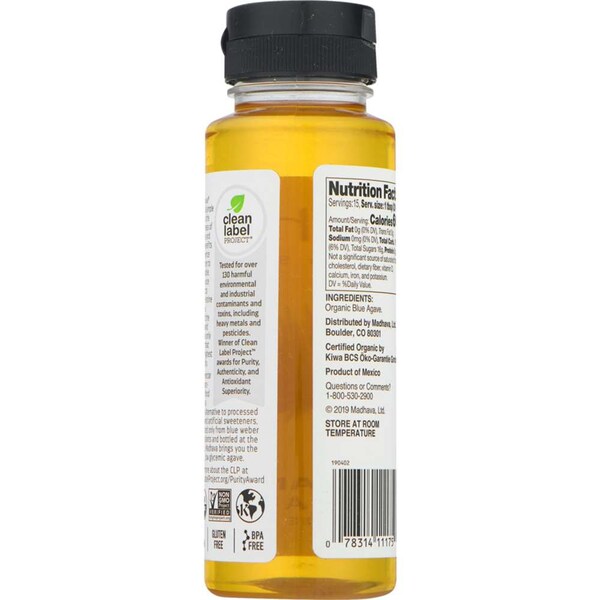Madhava Madhava Organic Golden Light Agave 11.75 oz. Bottle, PK6 - 11175-6
