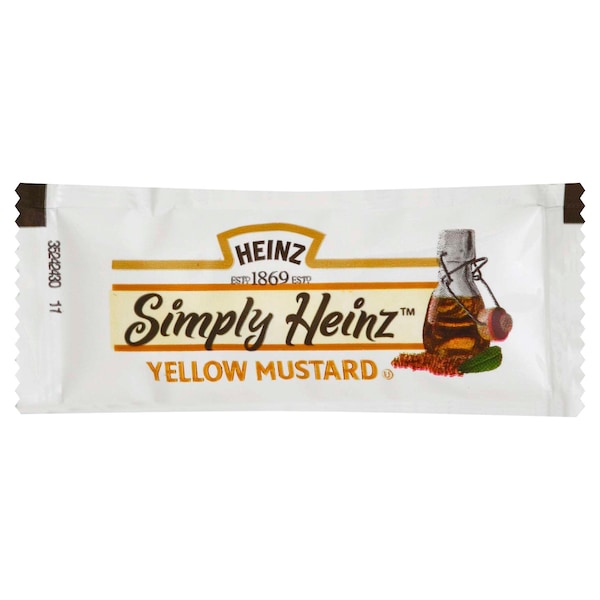 Simply Heinz Simply Heinz Single Serve Yellow Mustard 5.5g Packet, PK500 - 10013000002964