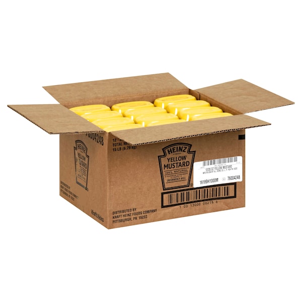 Heinz Heinz Yellow Mustard 20 oz. Bottle, PK12 - 10013000002186