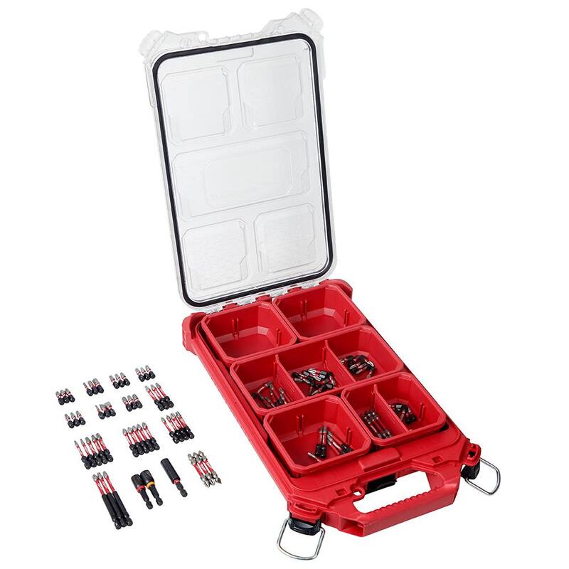 Juego de puntas para desarmador de aleación de acero con alto impacto Milwaukee Shockwave con estuche Packout (174 piezas) - 48-32-5154-48-32-4082