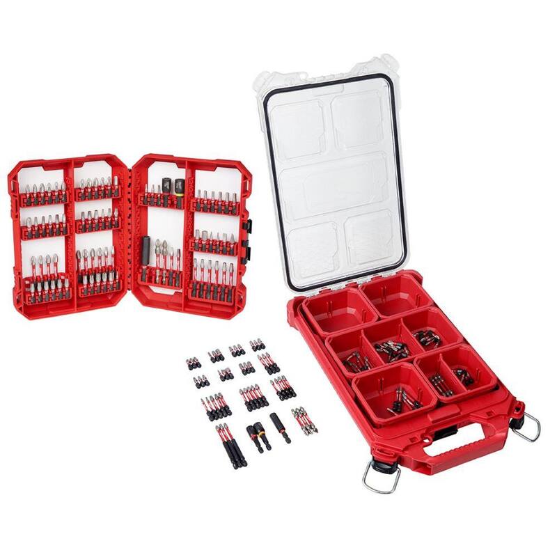Juego de puntas para desarmador de aleación de acero con alto impacto Milwaukee Shockwave con estuche Packout (174 piezas) - 48-32-5154-48-32-4082