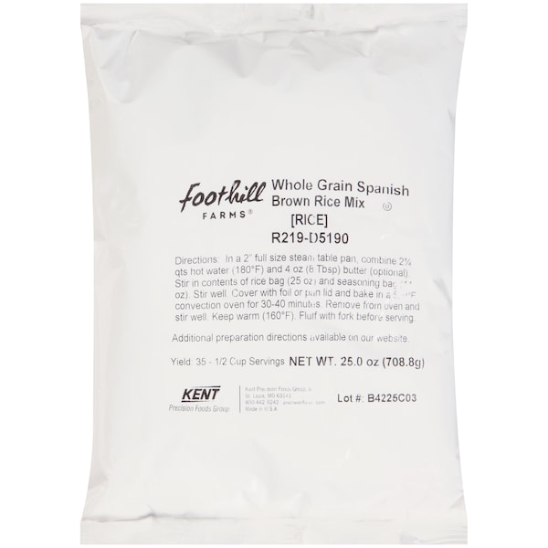 Foothill Farms Whole Grain Reduced Sodium Spanish Brown Rice Mix 36 oz., PK6 - R219-D5190