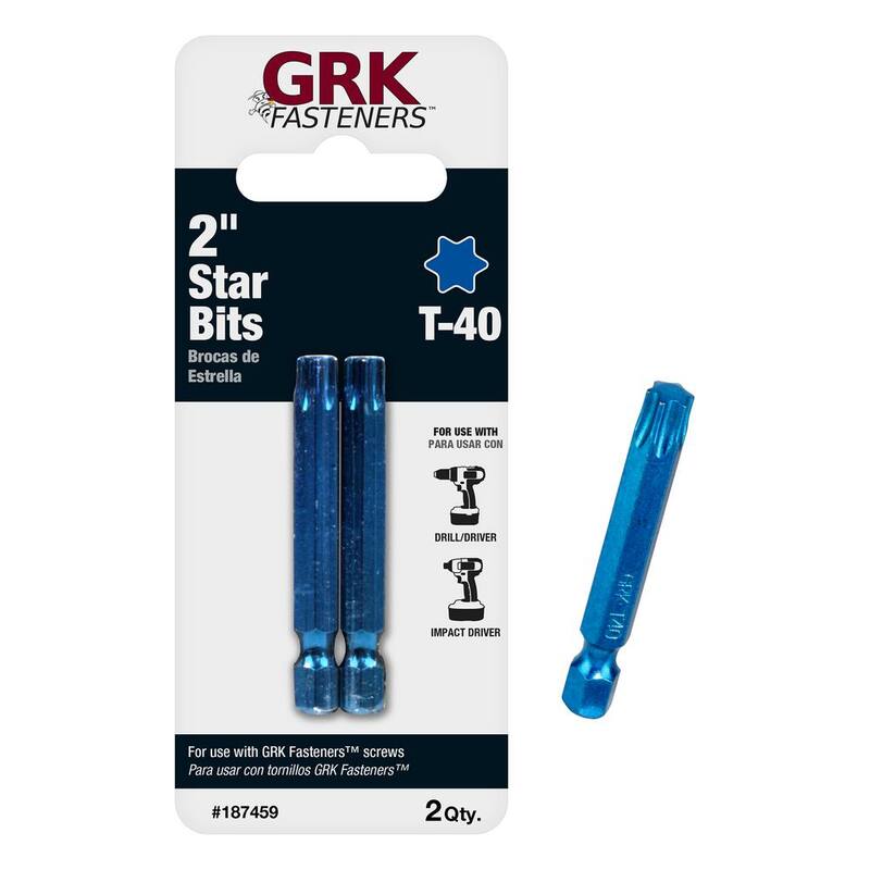 GRK Fasteners T-40 2 in. Steel Star Bits (2 por paquete) - 187459