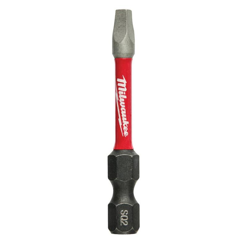 Milwaukee SHOCKWAVE Impact Duty 2 pulgadas Cuadrado #2 Bit Destornillador de Acero Aleado (paquete de 2) - 48-32-4972