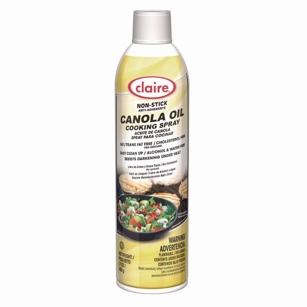 Claire Canola Oil Cooking Spray, 17 oz Aerosol Spray Can, 6PK - 1000040447