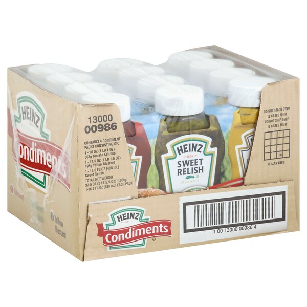 Heinz Heinz Ketchup Relish & Mustard Picnic Pack 3.375lbs, PK4 - 10013000009864