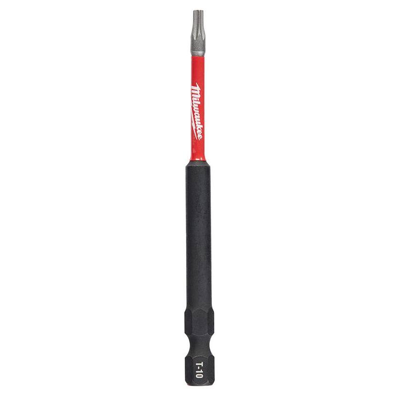 Punta de desarmador de aleación de acero T10 de 3-1/2 pulgadas Milwaukee SHOCKWAVE Impact Duty (paquete de 2) - 48-32-4676