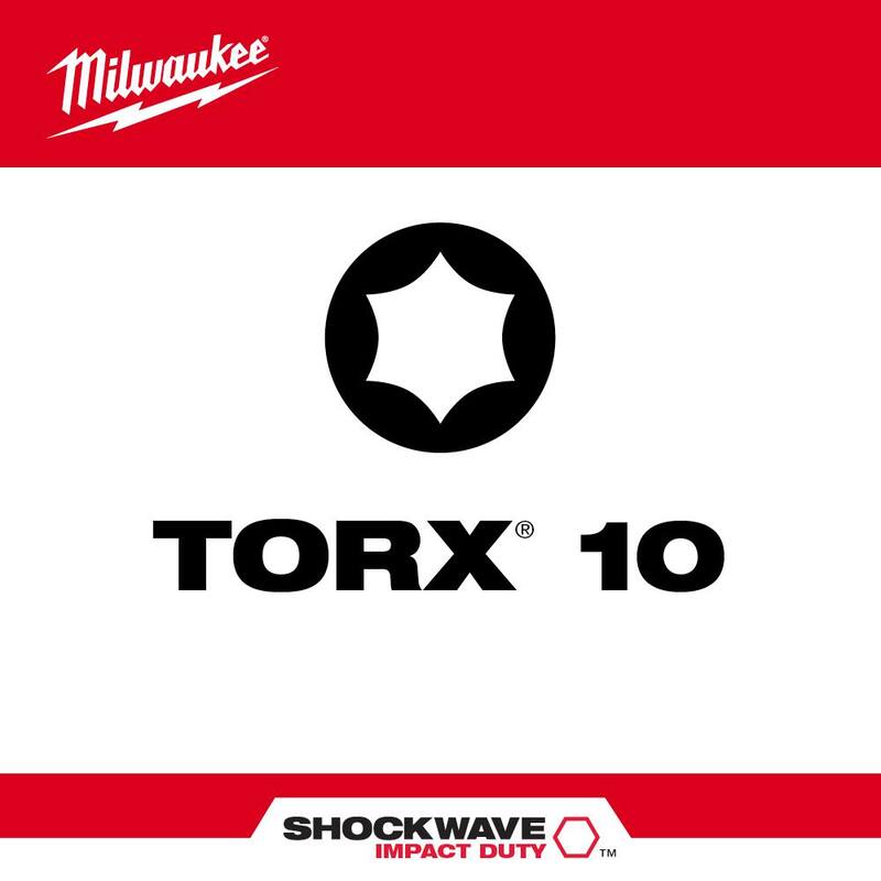 Punta de desarmador de aleación de acero T10 de 3-1/2 pulgadas Milwaukee SHOCKWAVE Impact Duty (paquete de 2) - 48-32-4676