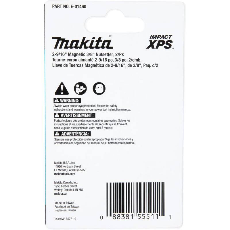 Makita IMPACT XPS 2-9/16 pulgadas 3/8 pulgadas Magnético Nutsetter (Paquete de 2) - E-01460