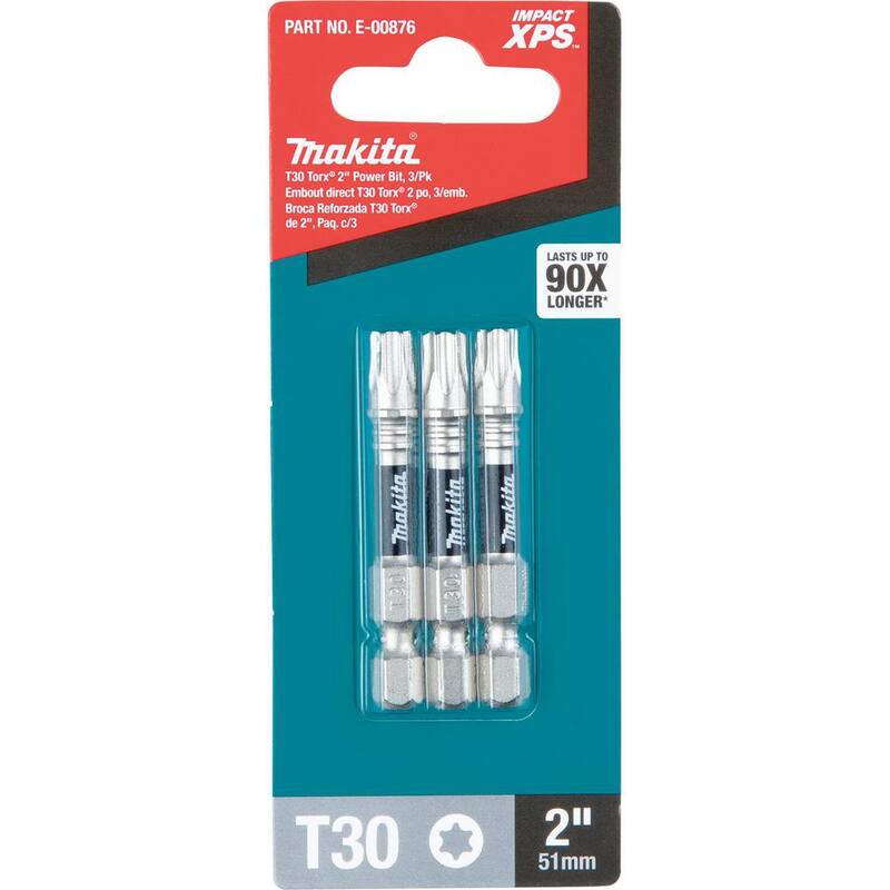 Makita IMPACT XPS T30 Torx 2 in. Power Bit (paquete de 3) - E-00876